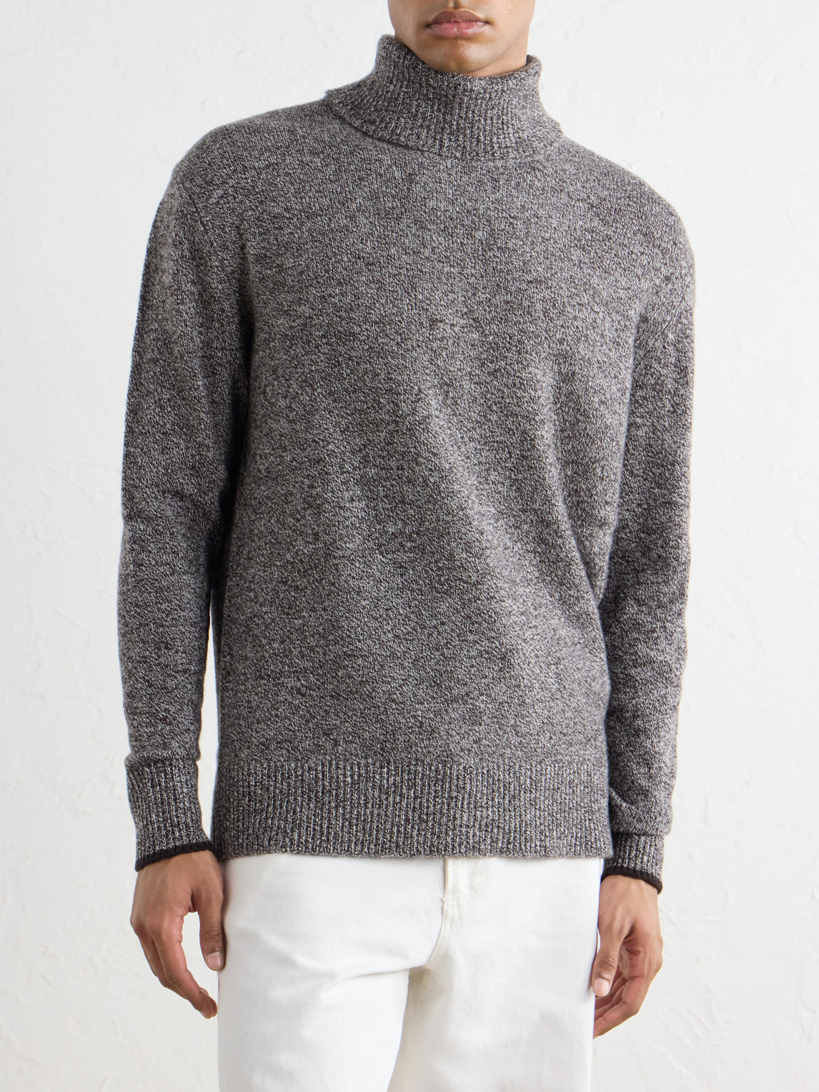 And Cashmere-Blend Mouliné Rollneck Sweater