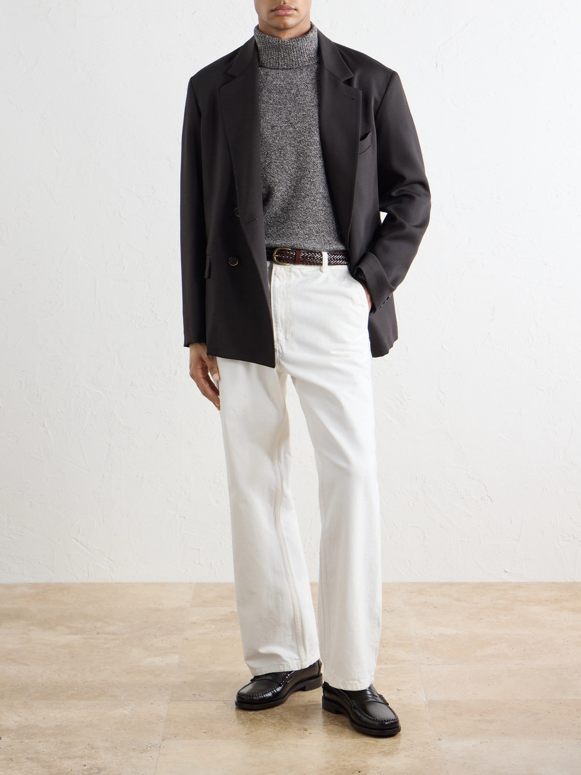 And Cashmere-Blend Mouliné Rollneck Sweater