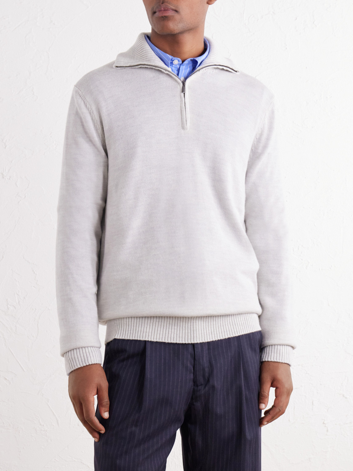 Half-Zip Virgin Sweater