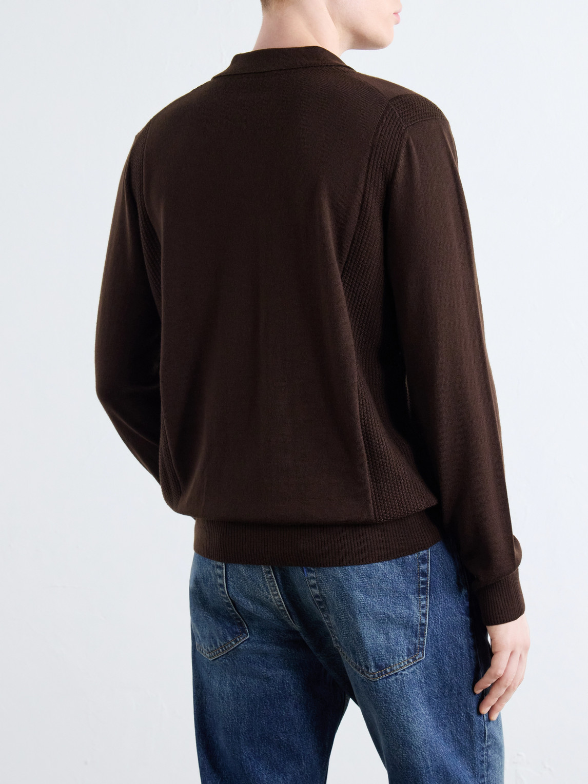 Virgin Wool Polo Sweater