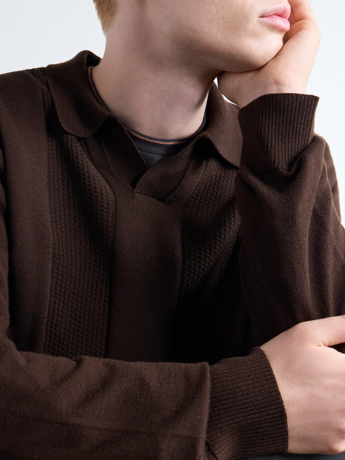 Virgin Wool Polo Sweater