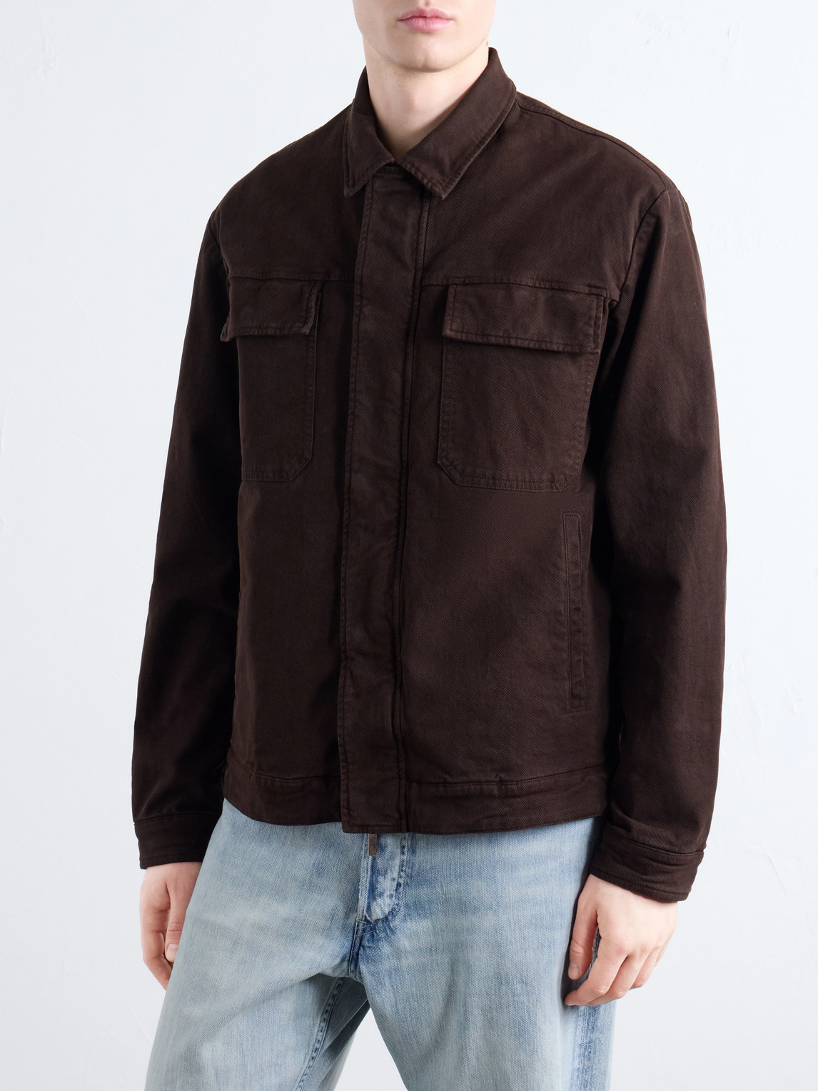 Godfrey Padded Garment-Dyed Stretch-Cotton Twill Overshirt