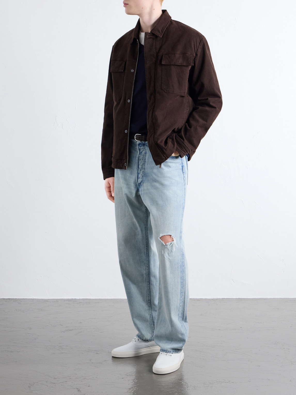 Godfrey Padded Garment-Dyed Stretch-Cotton Twill Overshirt