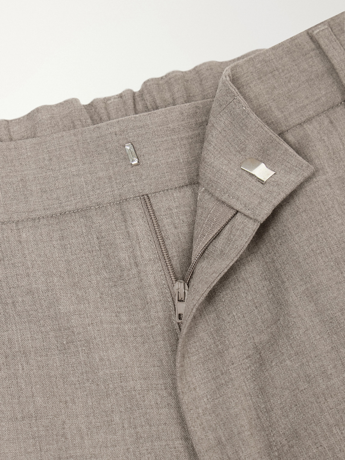 Renee Straight-Leg Stretch-Wool Flannel Trousers