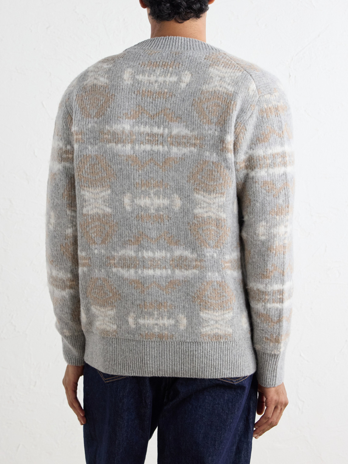 Virgin Wool-Jacquard Cardigan
