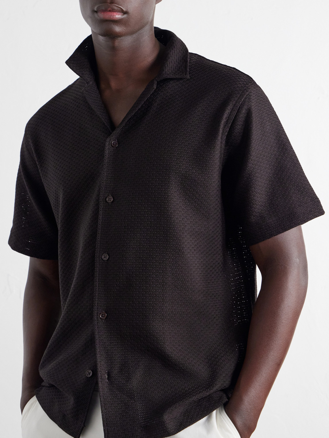 Maitan Camp-Collar Cotton Shirt