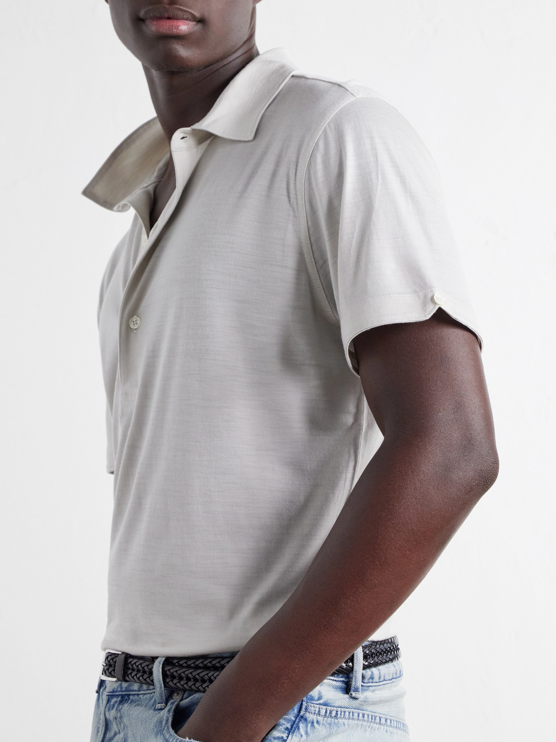 Sebastian Wool-Jersey Polo Shirt