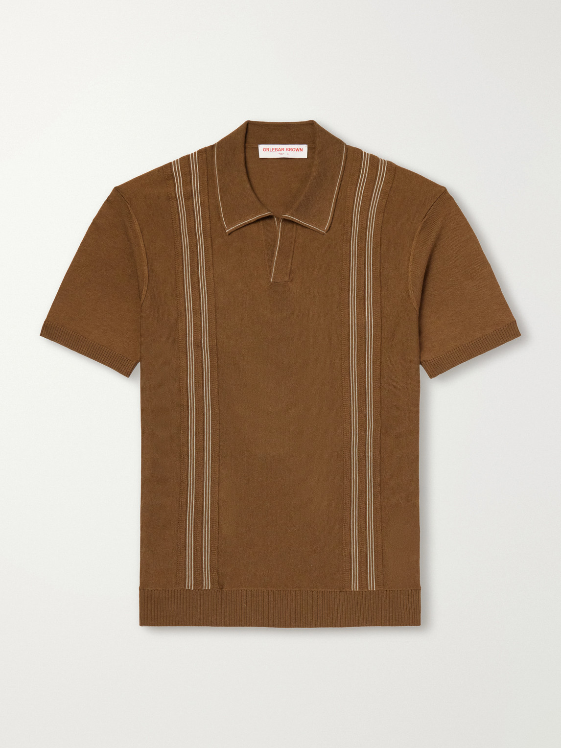 Horton Striped Silk And Organic Cotton-Blend Polo Shirt