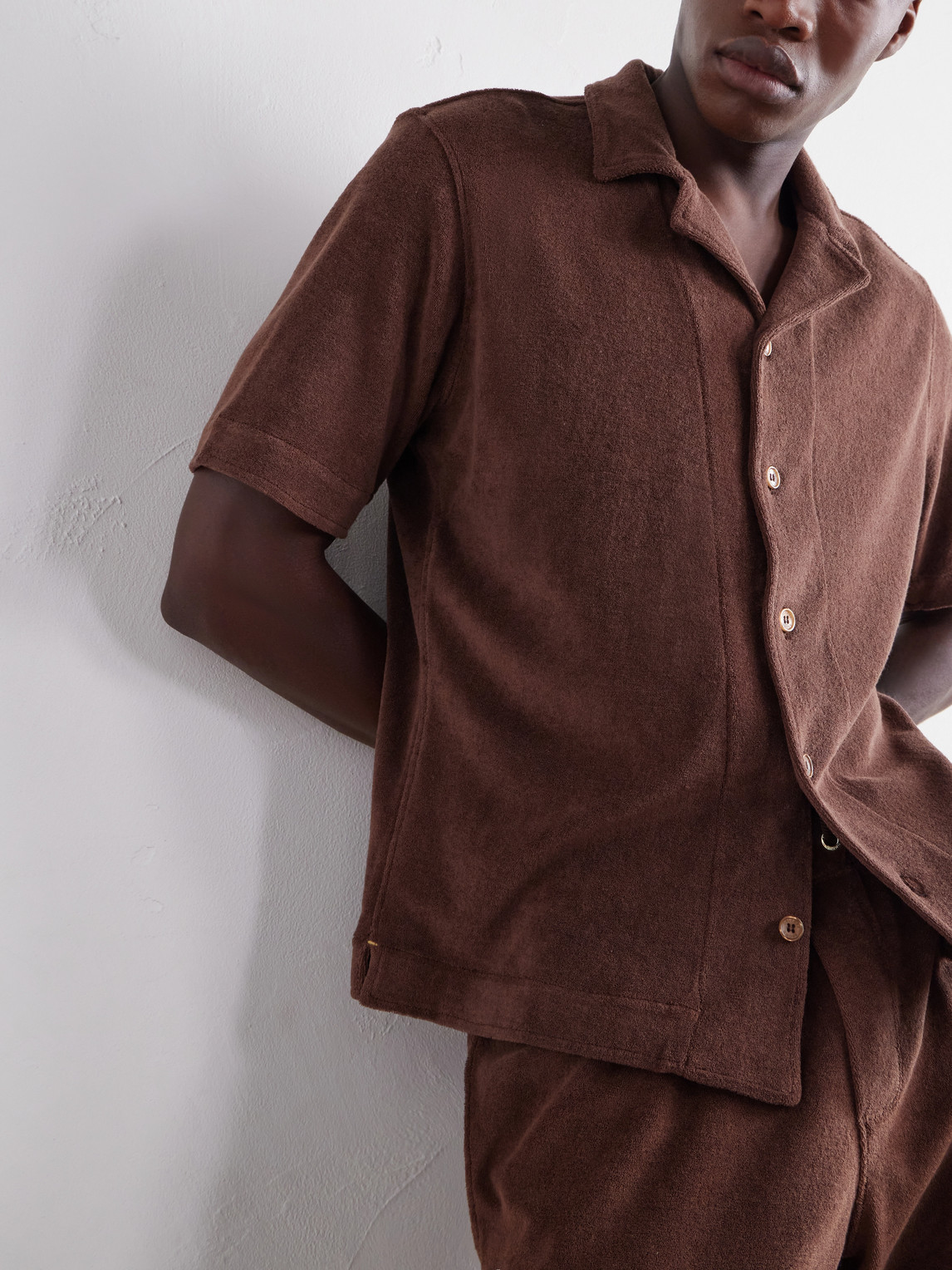 Hawkin Camp-Collar Organic Cotton-Terry Shirt