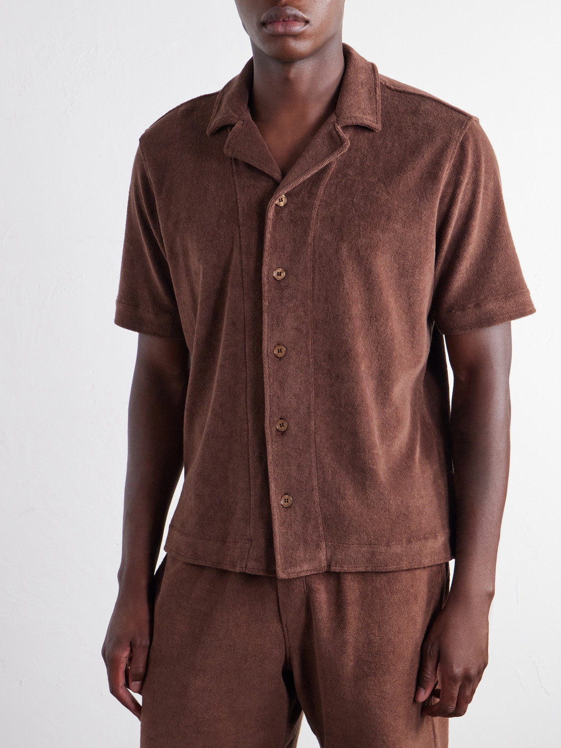 Hawkin Camp-Collar Organic Cotton-Terry Shirt