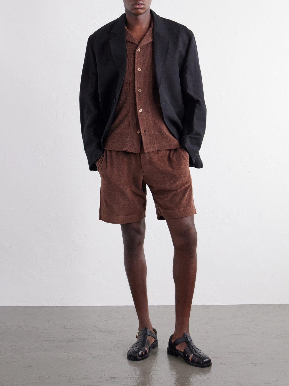 Hawkin Camp-Collar Organic Cotton-Terry Shirt