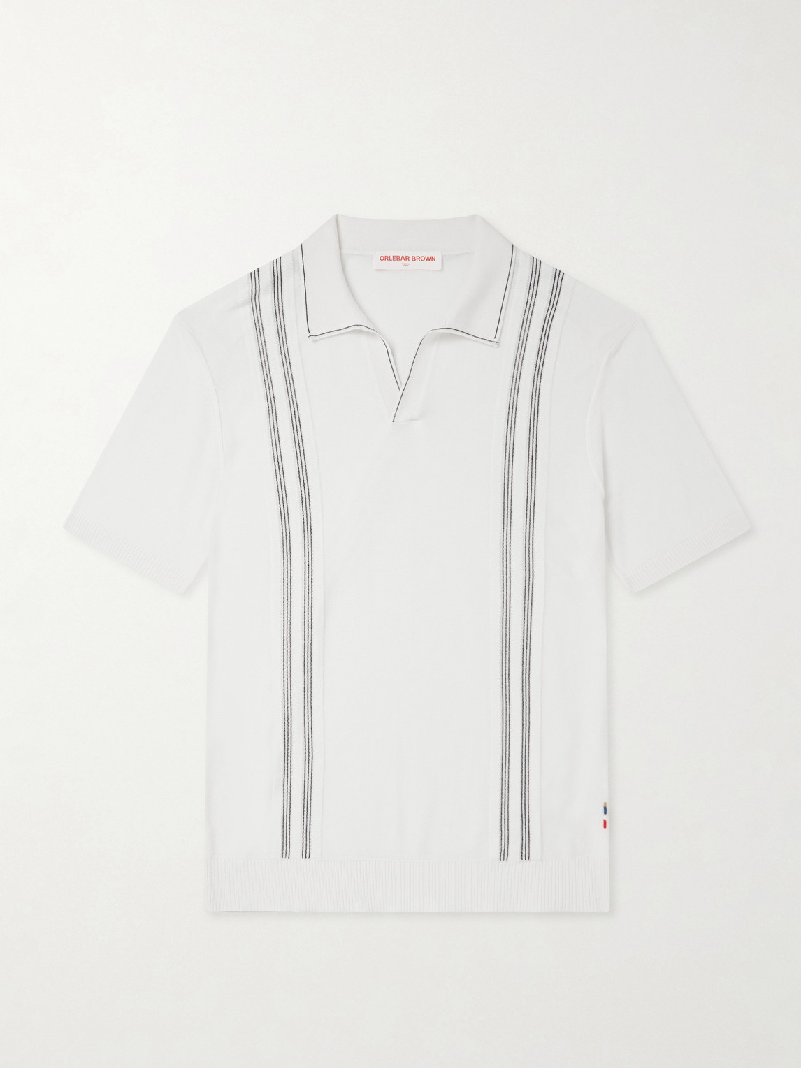 Horton Striped Silk And Cotton-Blend Polo Shirt