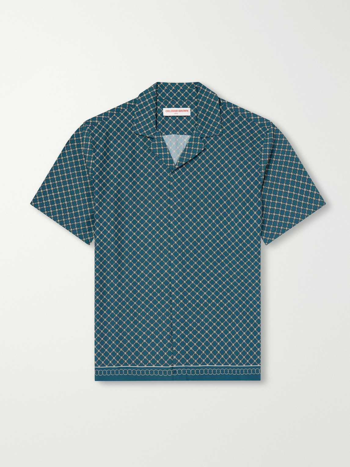 Maitan Camp-Collar Printed Lyocell Shirt