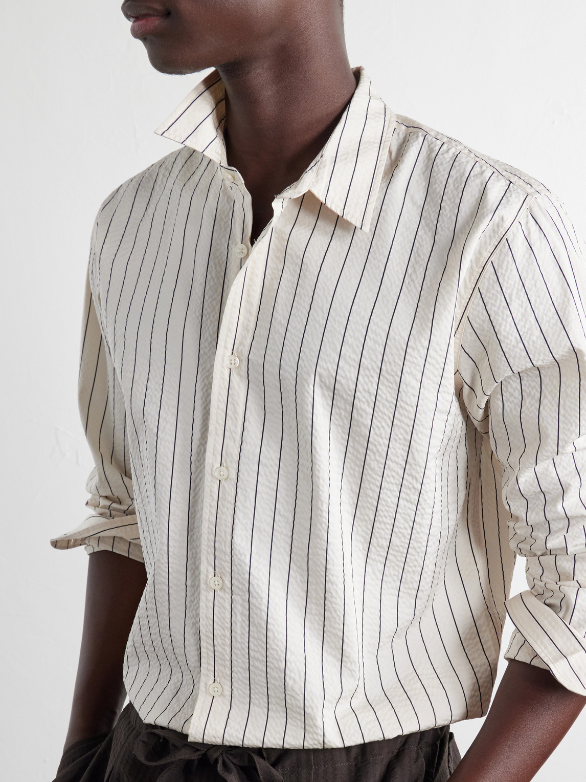 Justin Striped Cotton-Seersucker Shirt