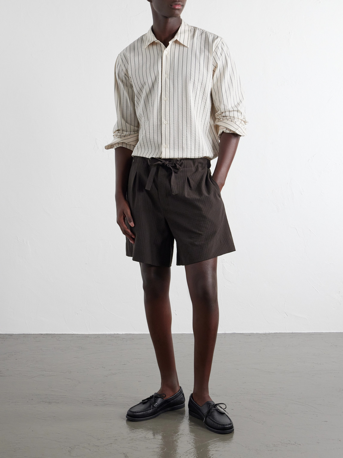 Justin Striped Cotton-Seersucker Shirt