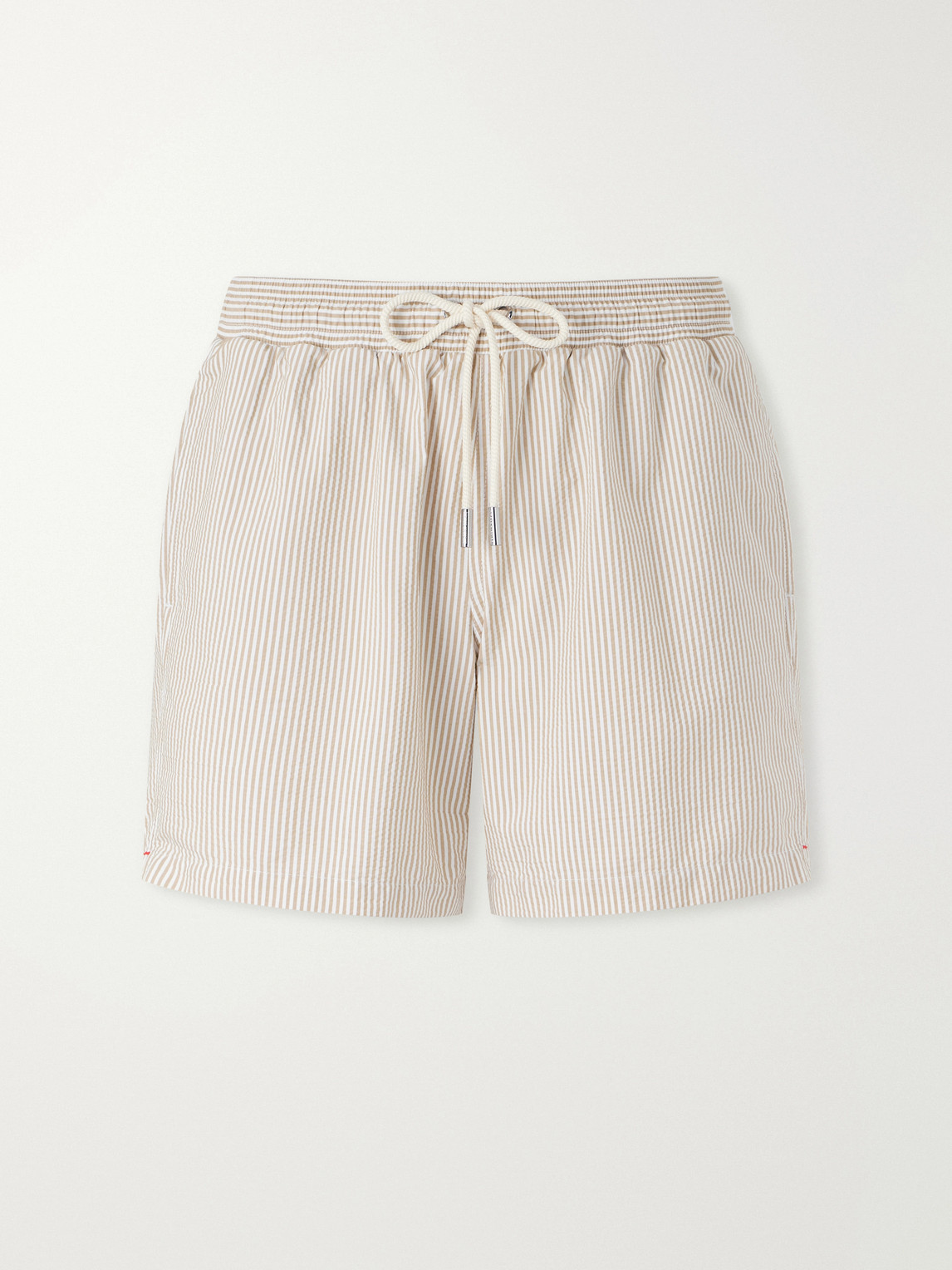 Orlebar Brown Boxer Iii Straight-leg Mid-length Seersucker Swim Shorts In Neutral