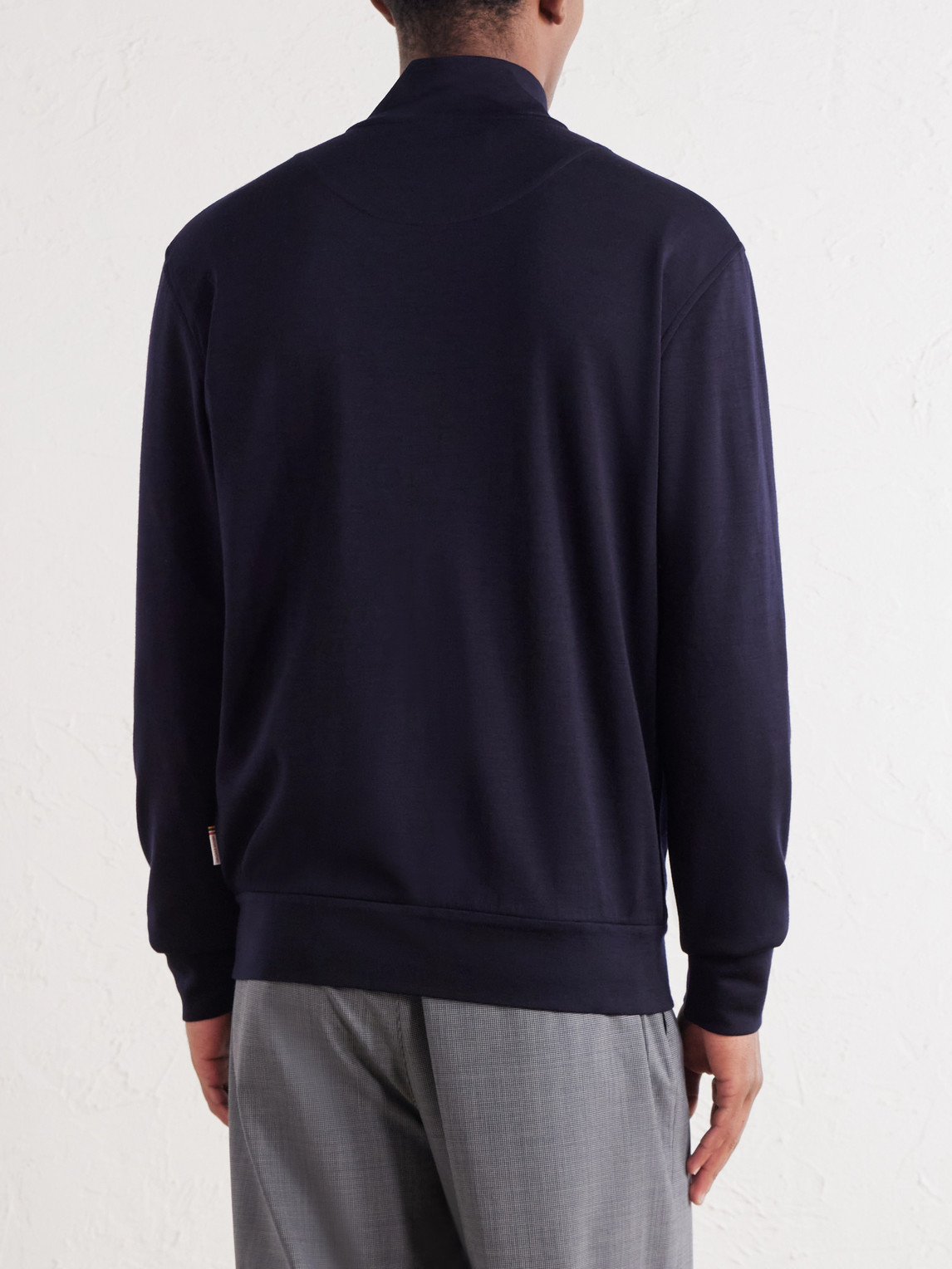 Egerton Merino Wool-Jersey Zip-Up Cardigan