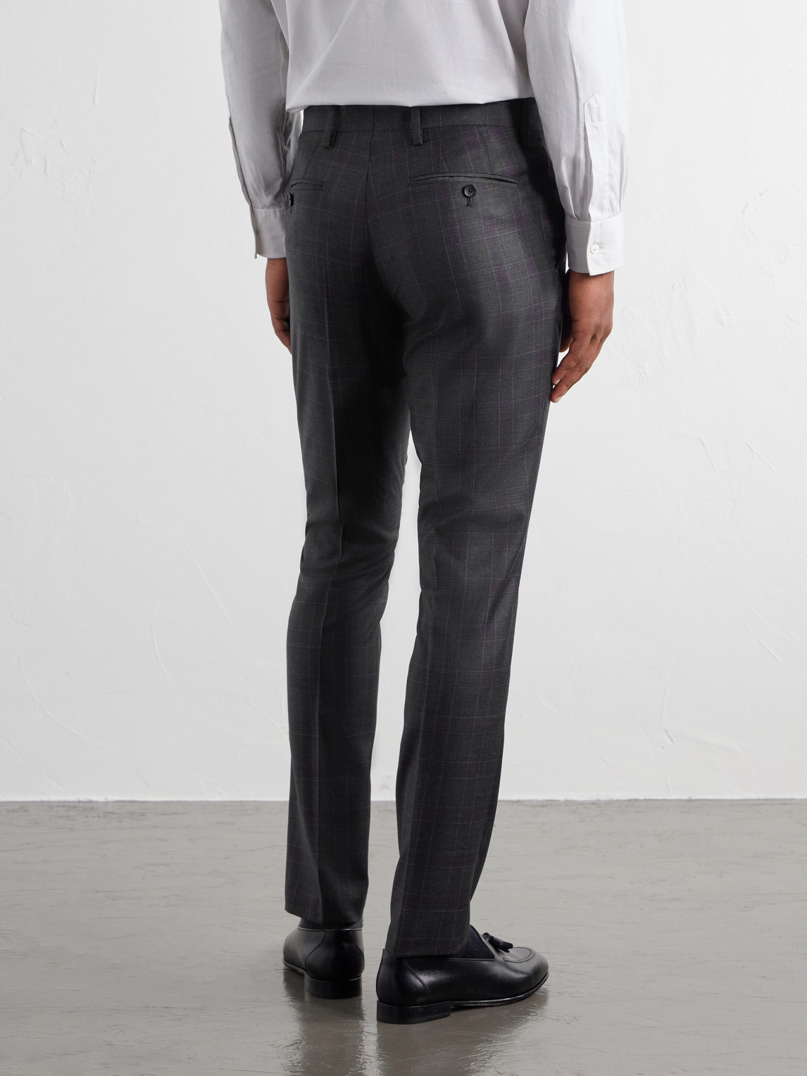Mr P. - Straight-Leg Checked Wool-Twill Trousers