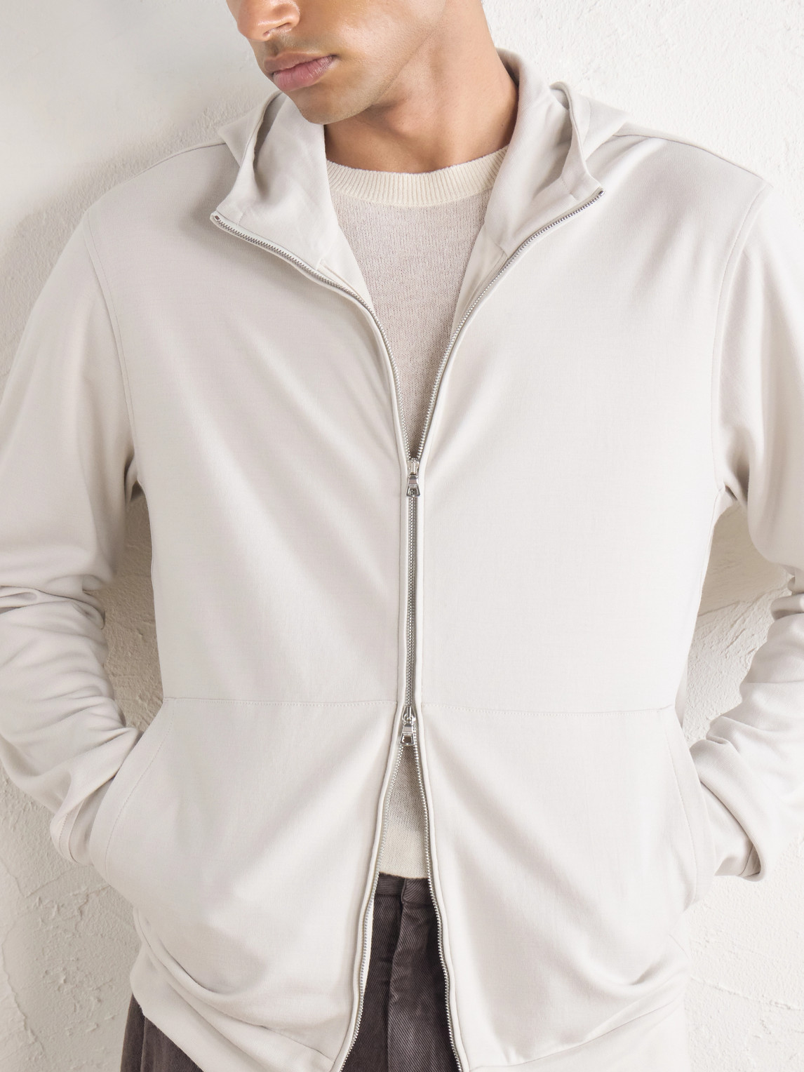 Mathers Wool-Jersey Zip-Up Hoodie