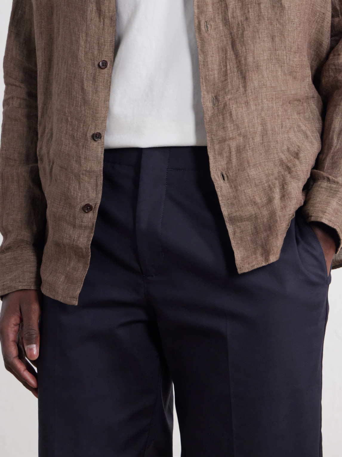 Ray Straight-Leg Cotton-Blend Trousers