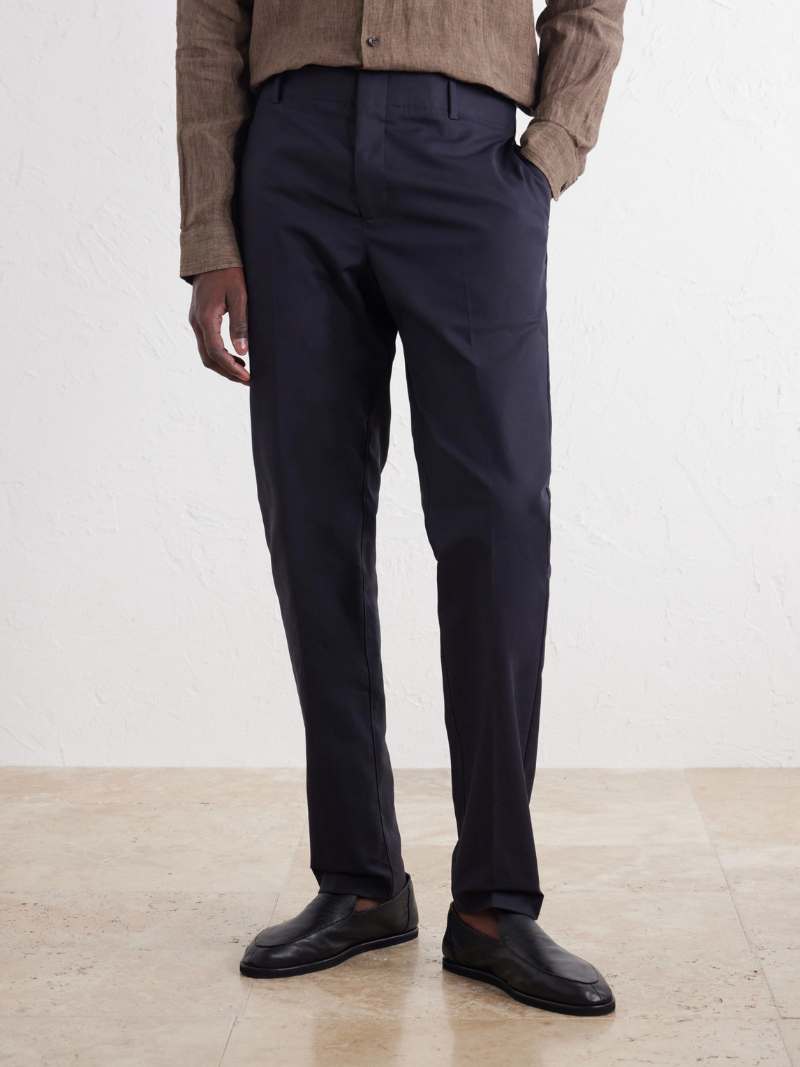 Ray Straight-Leg Cotton-Blend Trousers