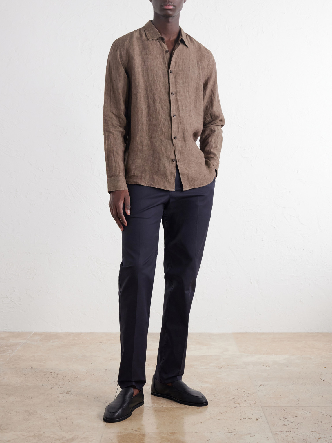 Ray Straight-Leg Cotton-Blend Trousers