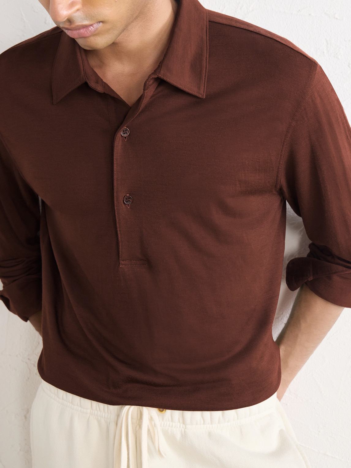 Sebastian Wool-Jersey Polo Shirt
