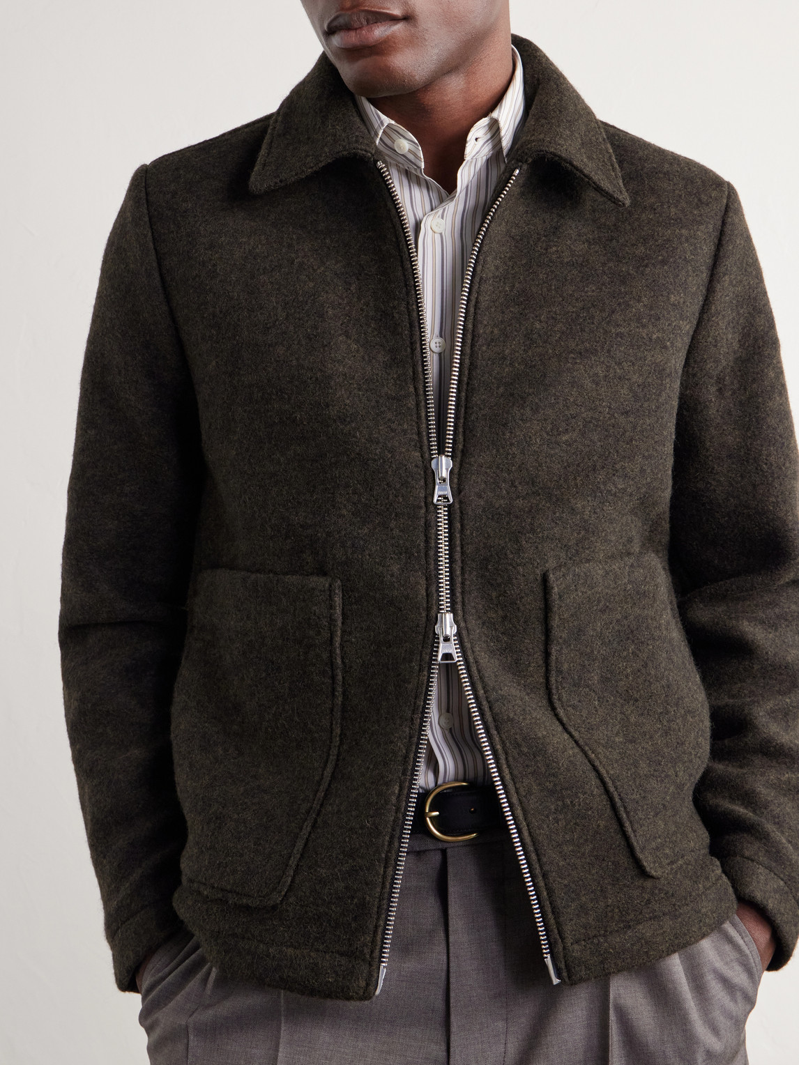 Gael Brushed Wool-Blend Jacket
