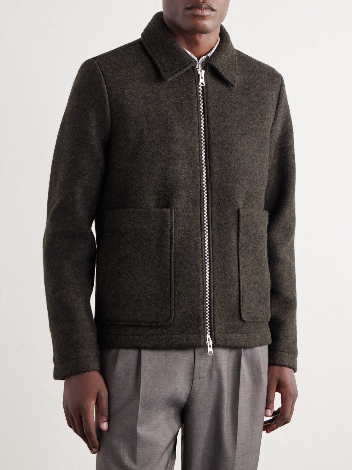 Gael Brushed Wool-Blend Jacket