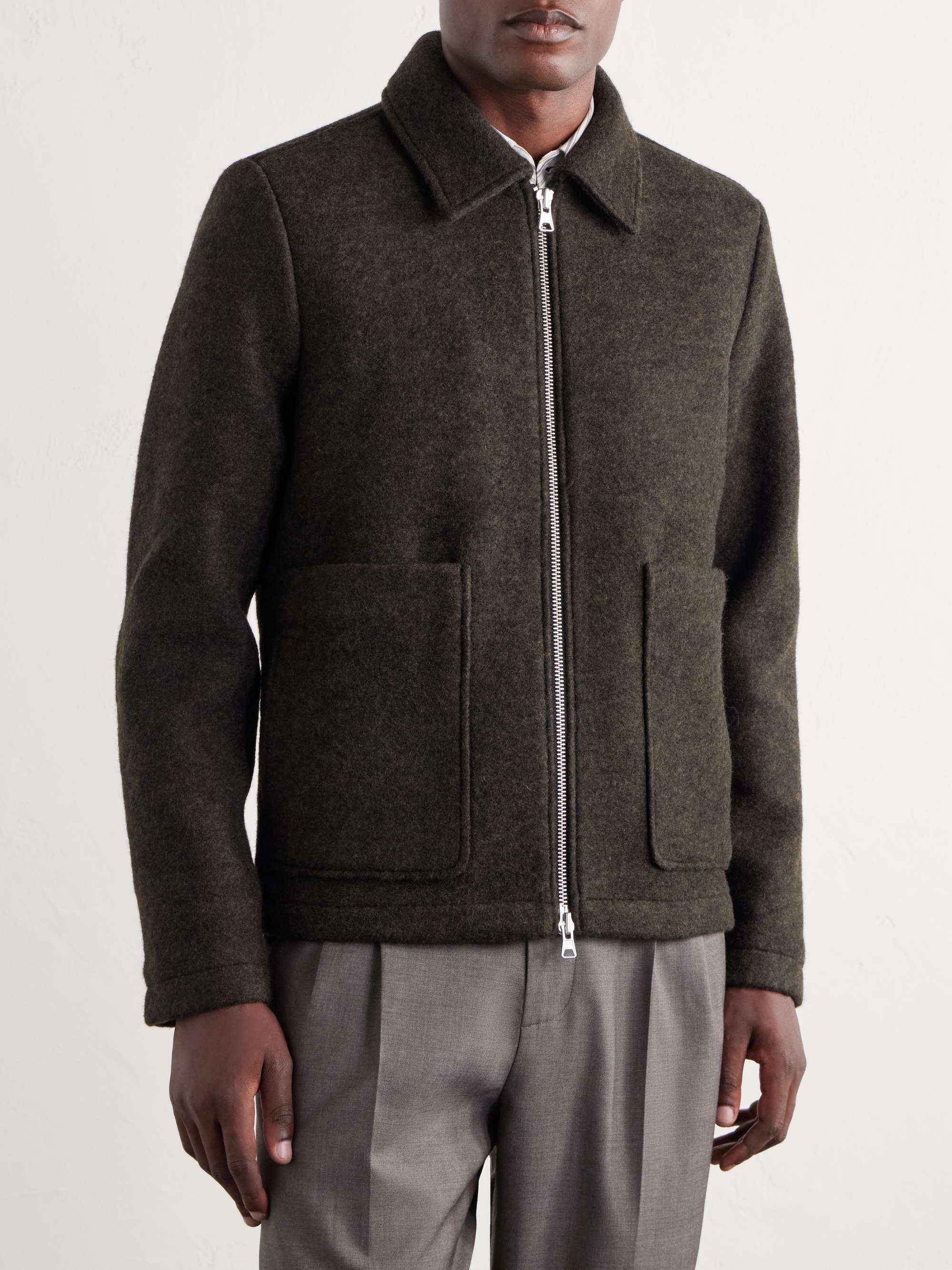NN07 Gael Checked Brushed Wool-Blend Jacket