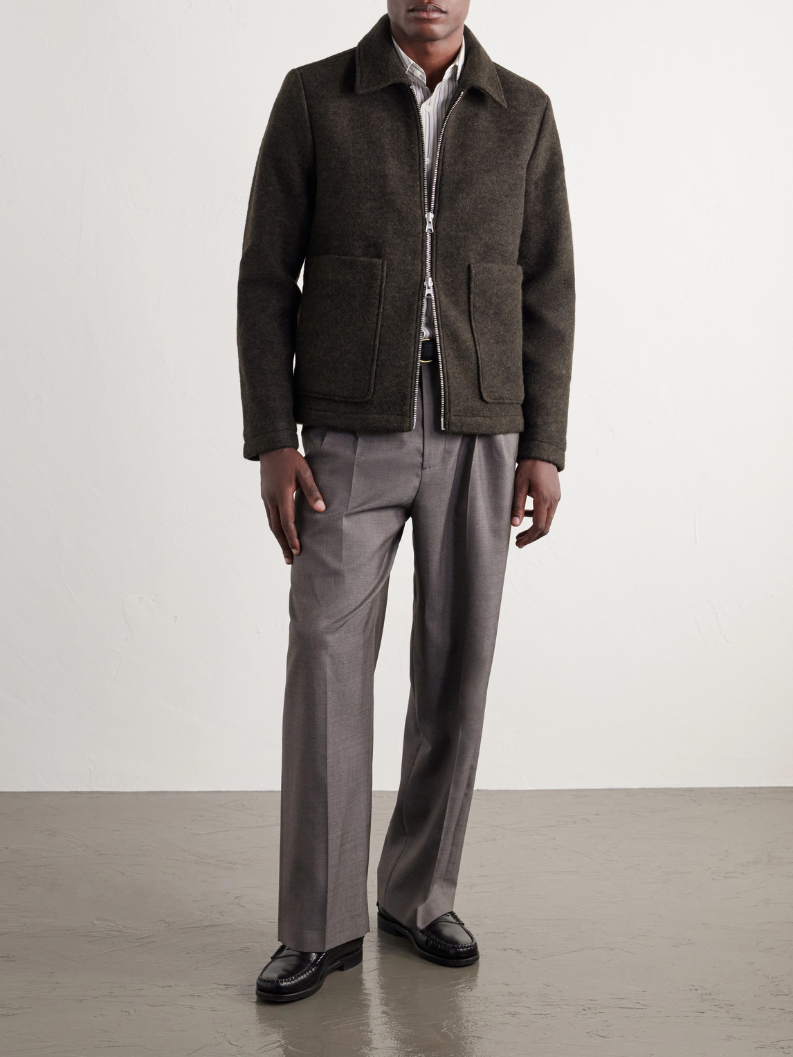 Gael Brushed Wool-Blend Jacket