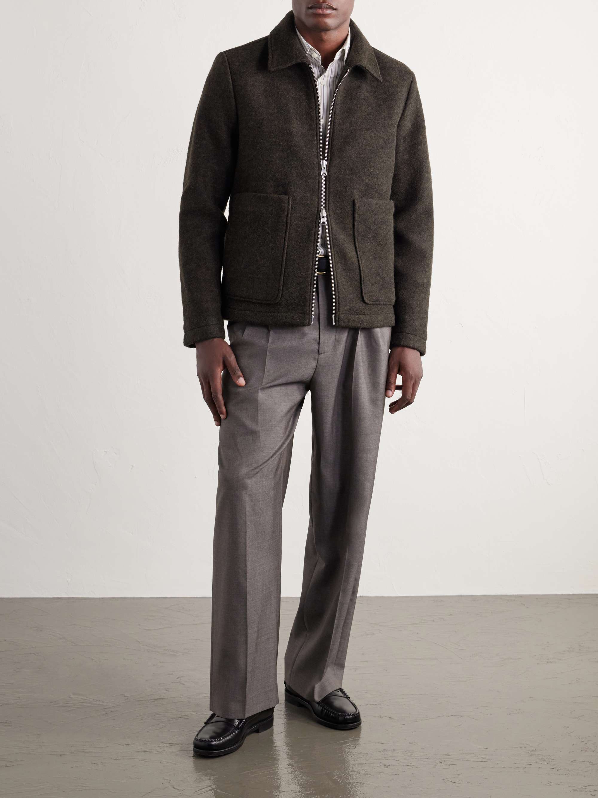 NN07 Gael Checked Brushed Wool-Blend Jacket