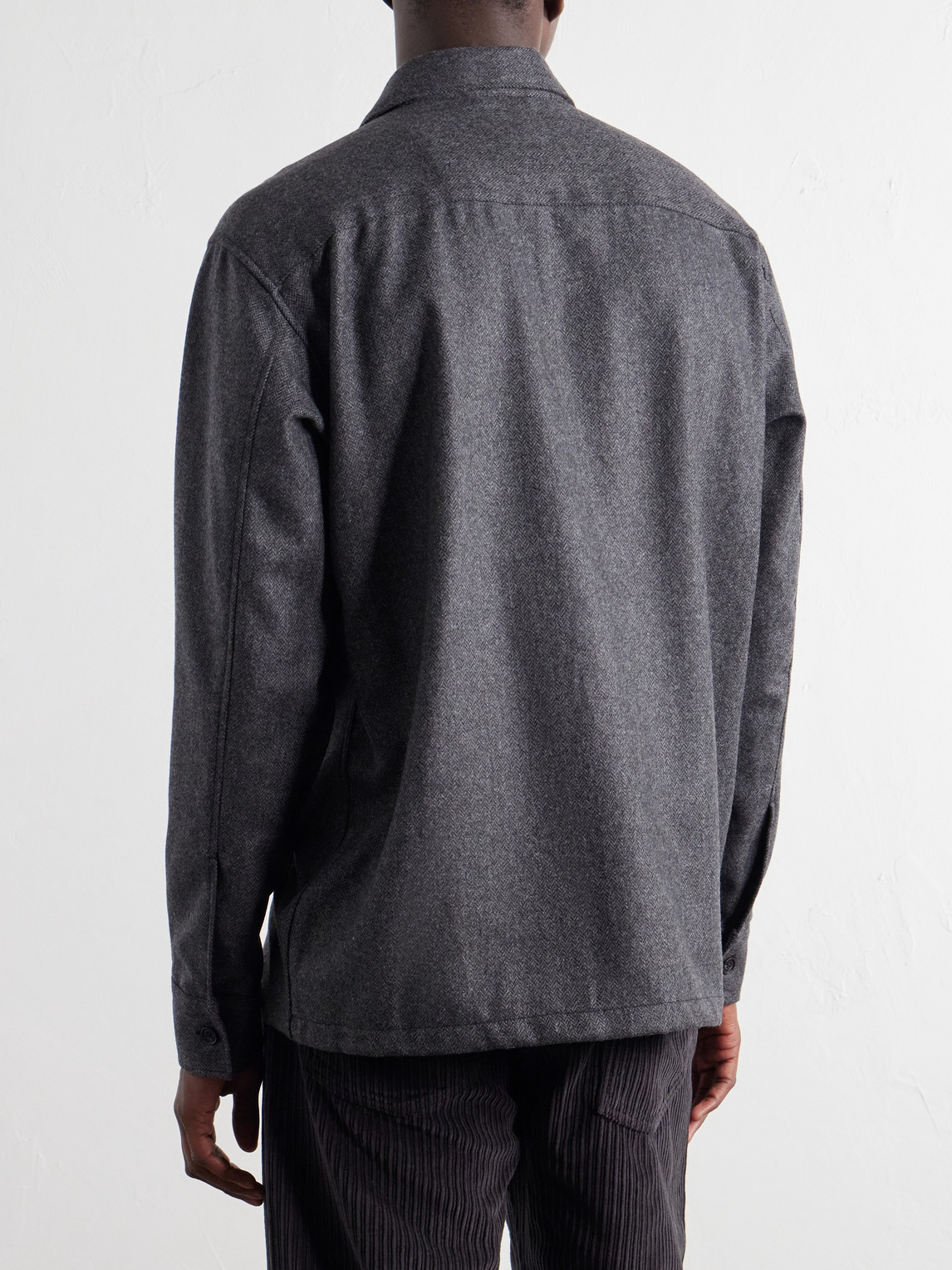 Freddy Herringbone Wool-Blend Shirt