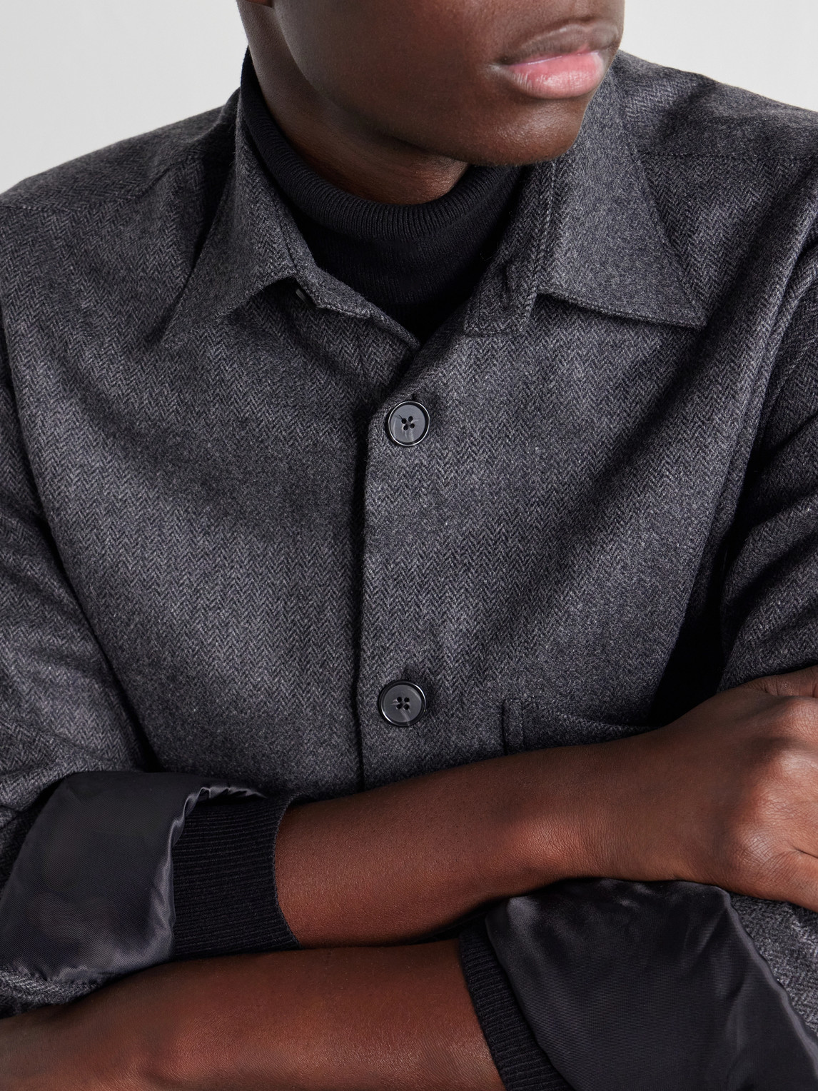 Freddy Herringbone Wool-Blend Shirt