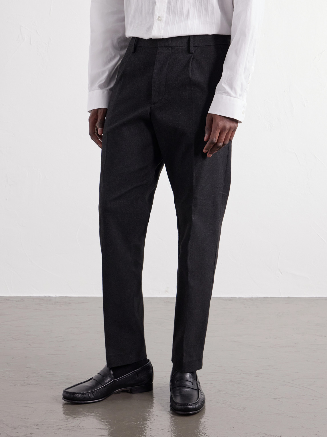 Bill 1067 Tapered Pleated Brushed Twill Chinos