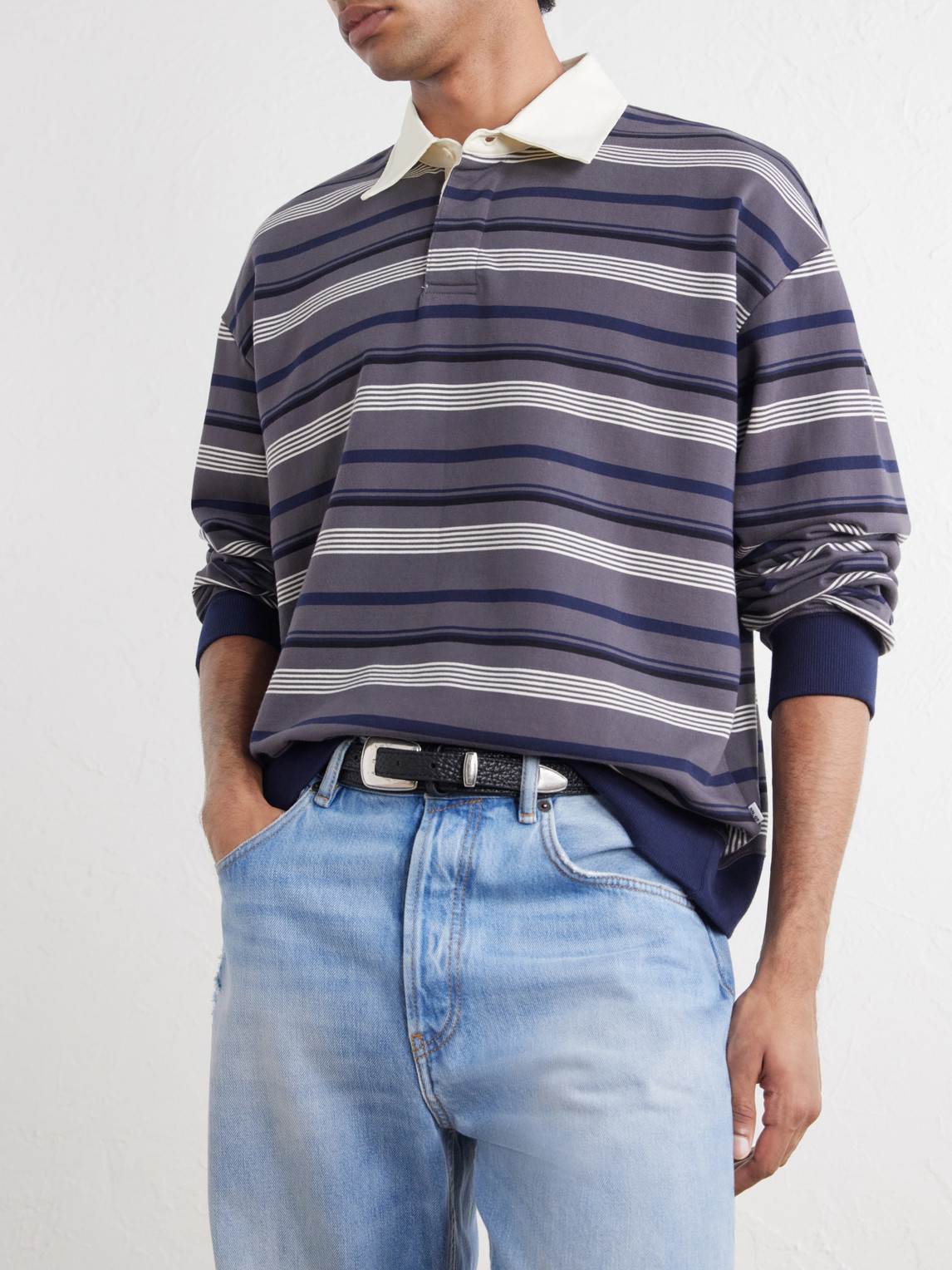 David Striped Organic Cotton Polo Shirt