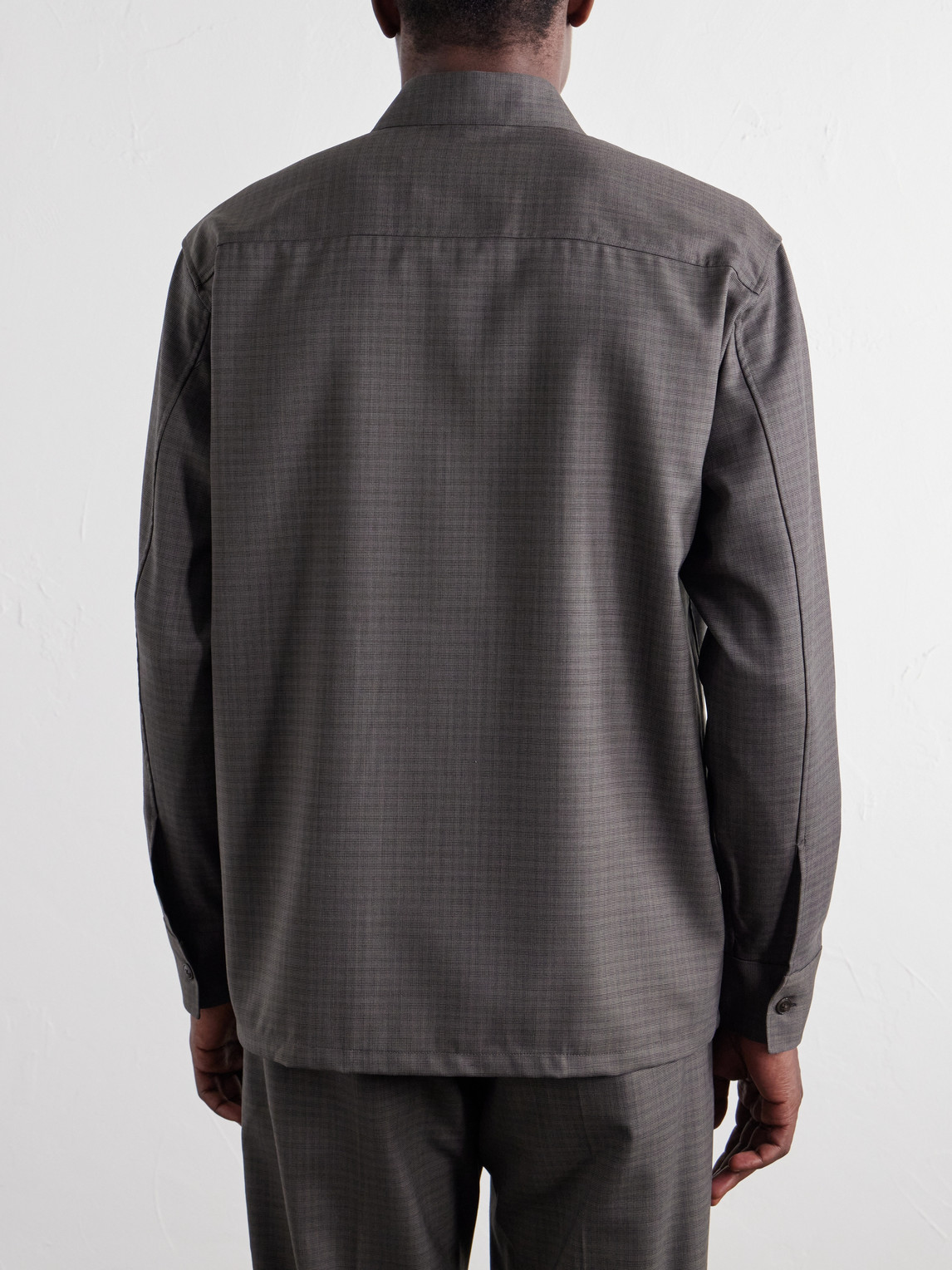 Freddy 10071 Checked Basketweave Wool-Blend Shirt