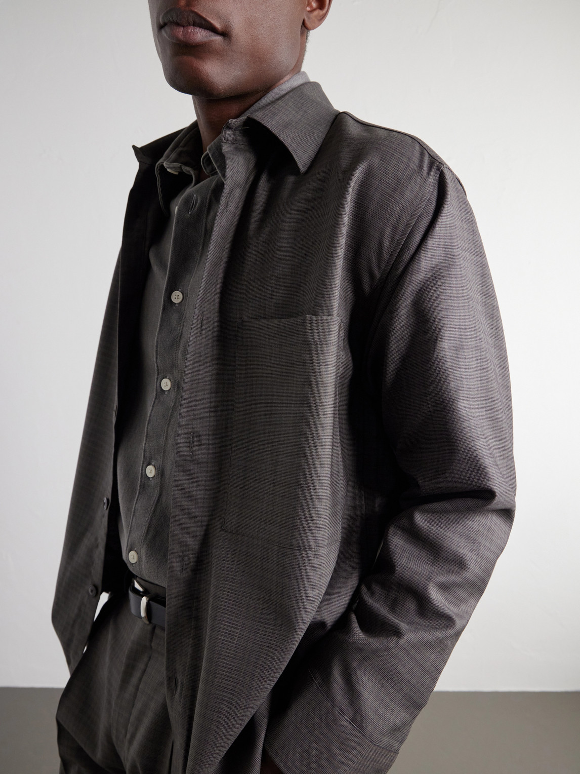 Freddy 10071 Checked Basketweave Wool-Blend Shirt