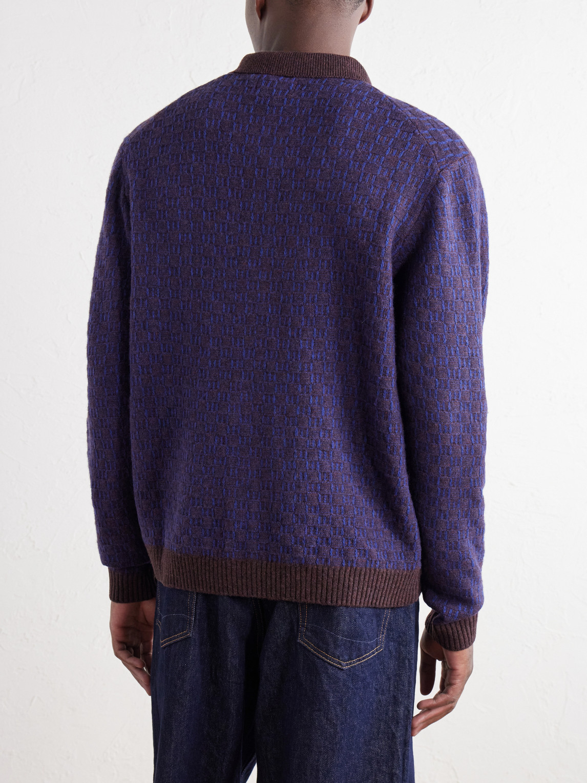 Thor 60004 Checked Wool-Blend Cardigan