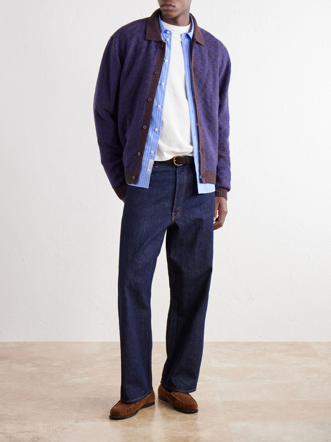 Thor 60004 Checked Wool-Blend Cardigan