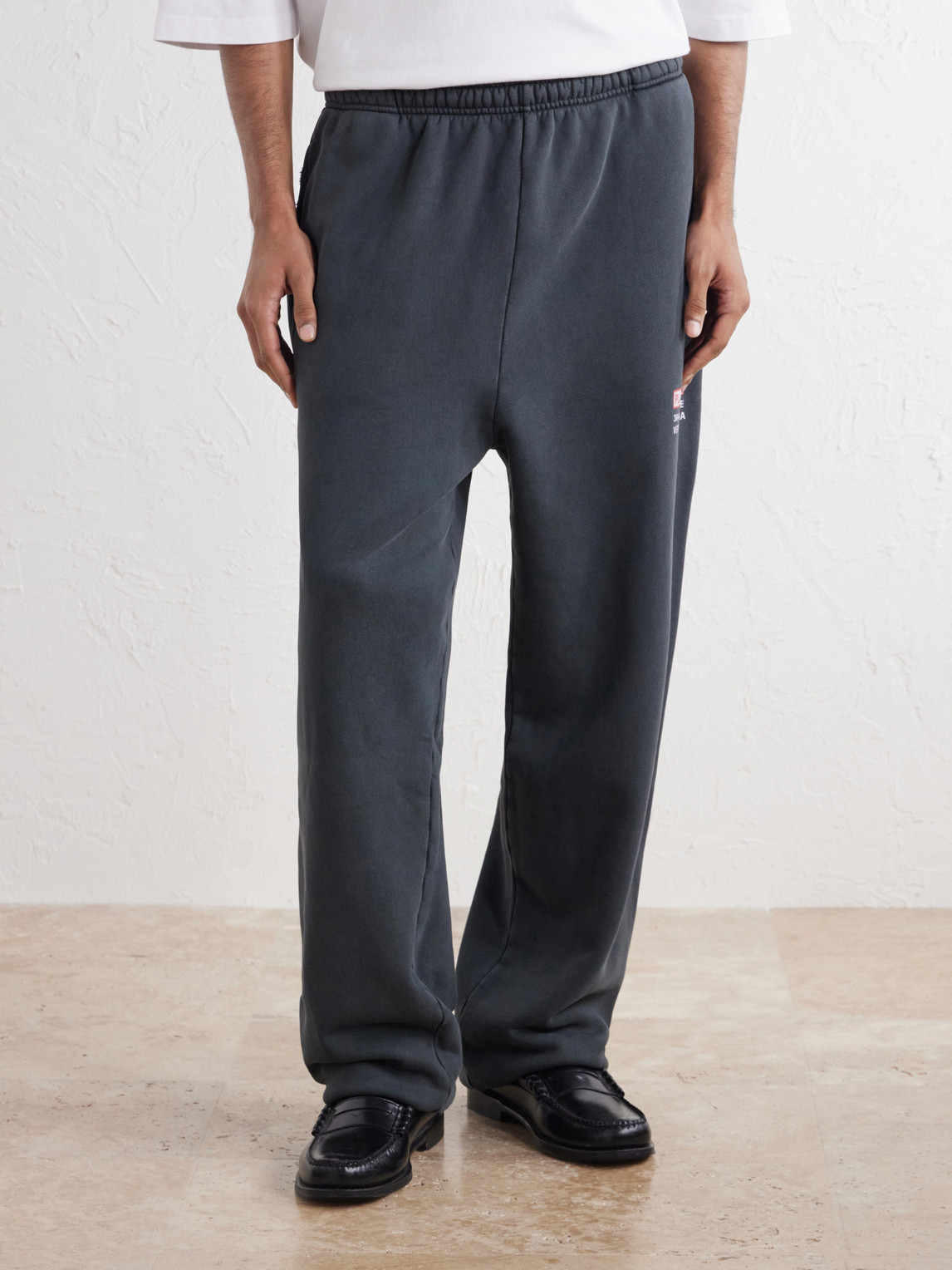 Wide-Leg Printed Cotton-Jersey Sweatpants