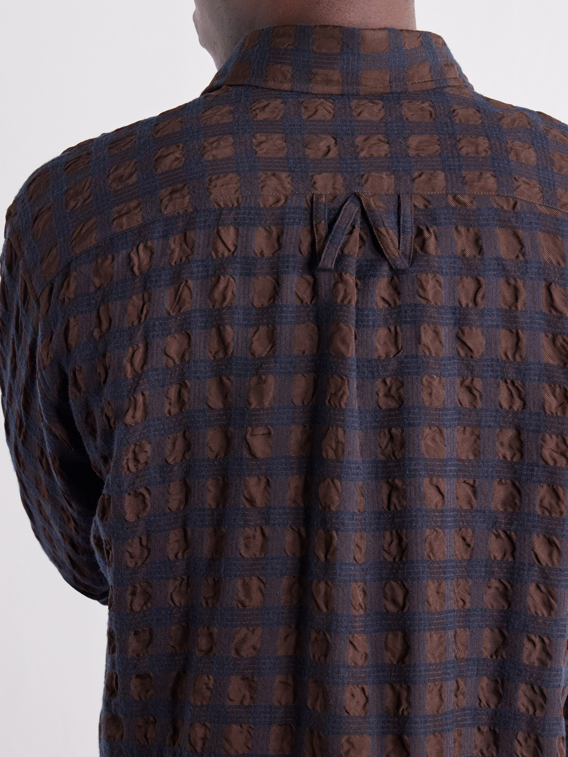 Veterano Puckered Felted Satin-Twill And Virgin Wool-Blend Shirt