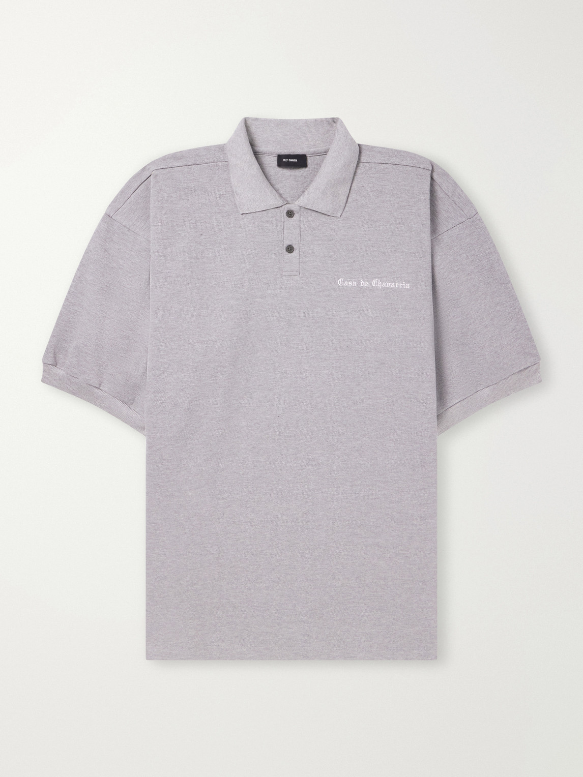 Football Logo-Embroidered Oversized Cotton-Piqué Polo Shirt