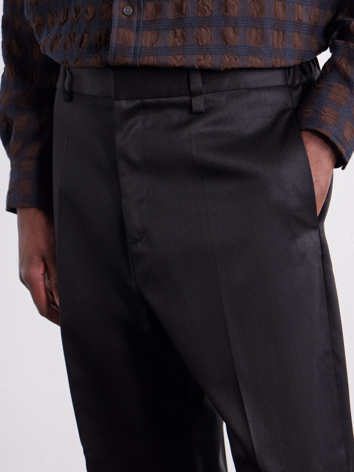 Tapered Wool-Blend Twill Trousers