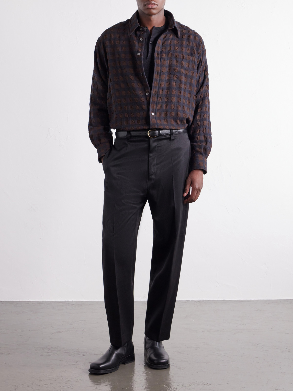 Tapered Wool-Blend Twill Trousers
