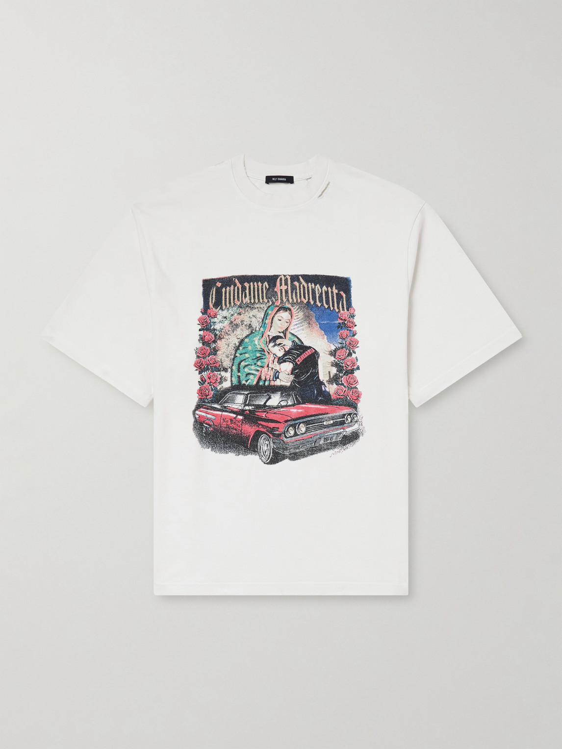 Ciudame Madresita Printed Distressed Cotton-Jersey T-Shirt