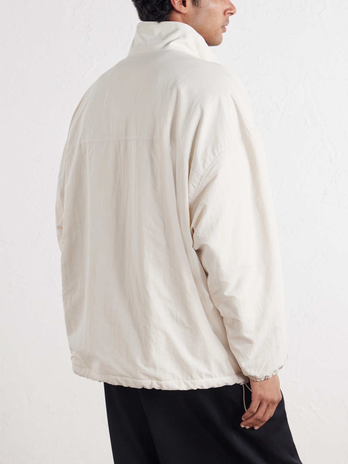 Appliquéd Fleece-Lined Shell Half-Zip Jacket