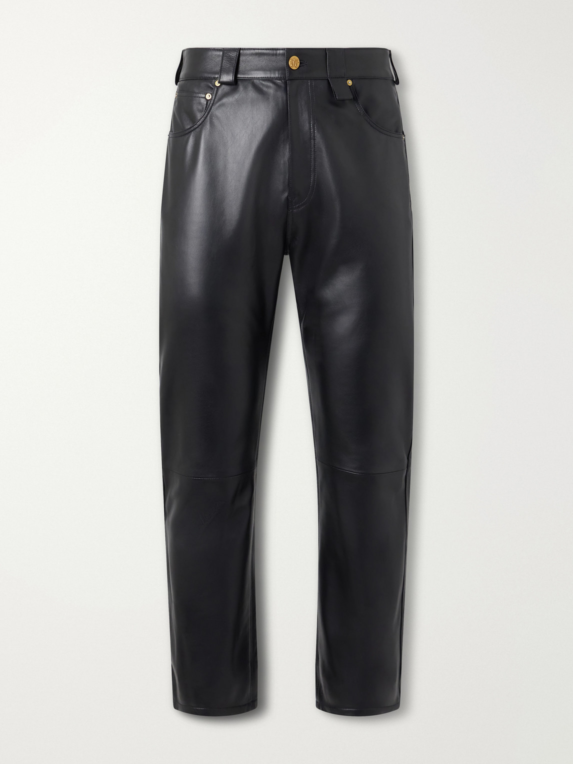 Chente Straight-Leg Paneled Leather Trousers