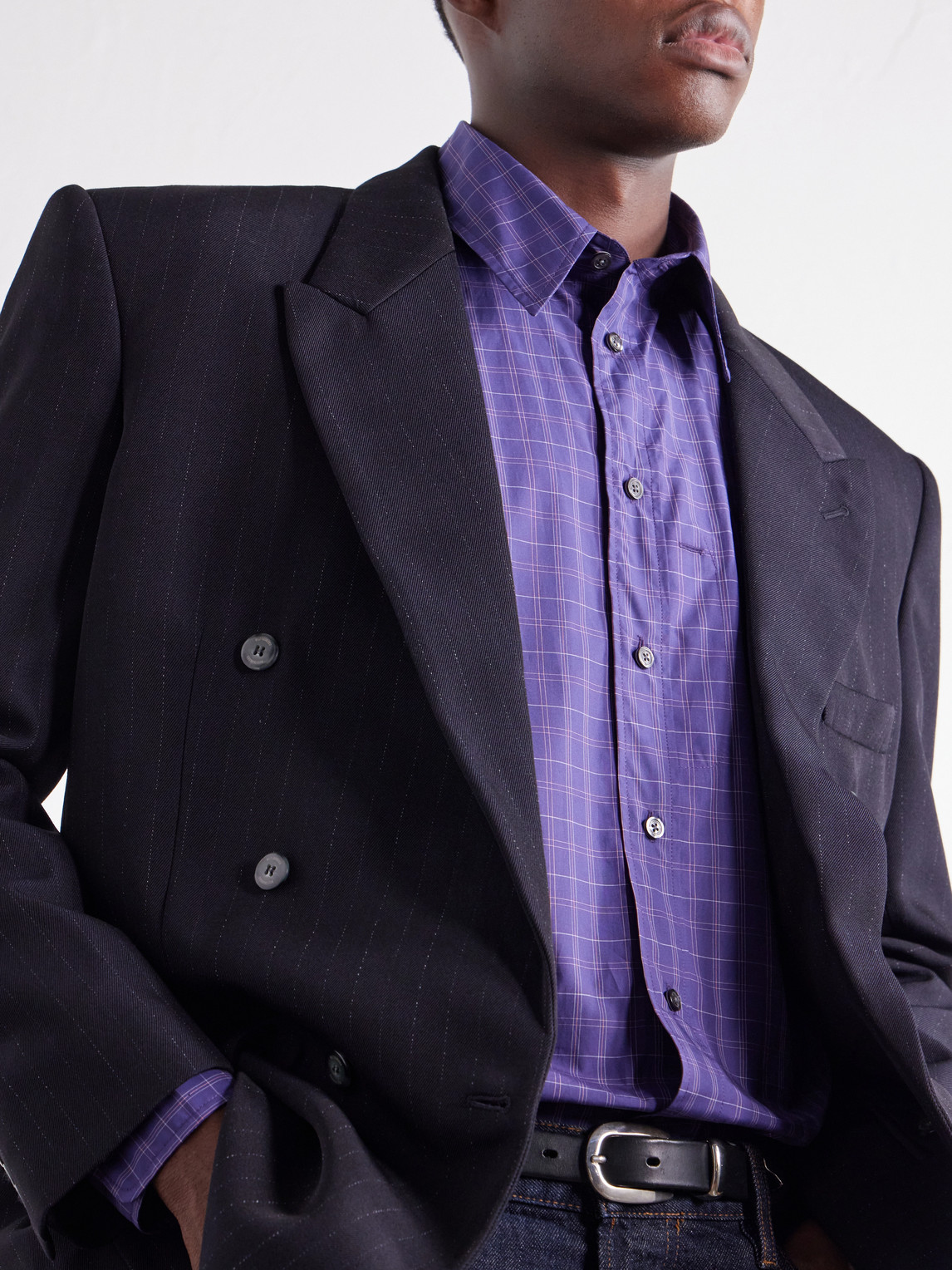 Veterano Checked Cotton-Poplin Shirt