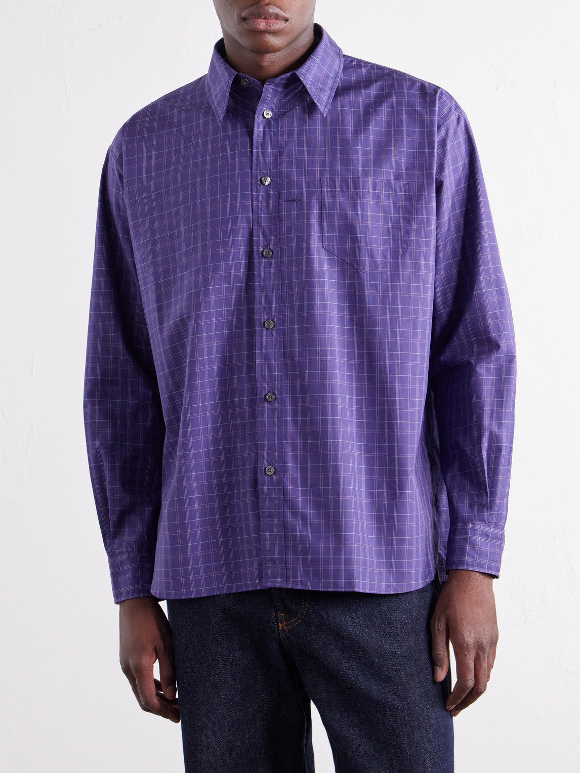 Veterano Checked Cotton-Poplin Shirt